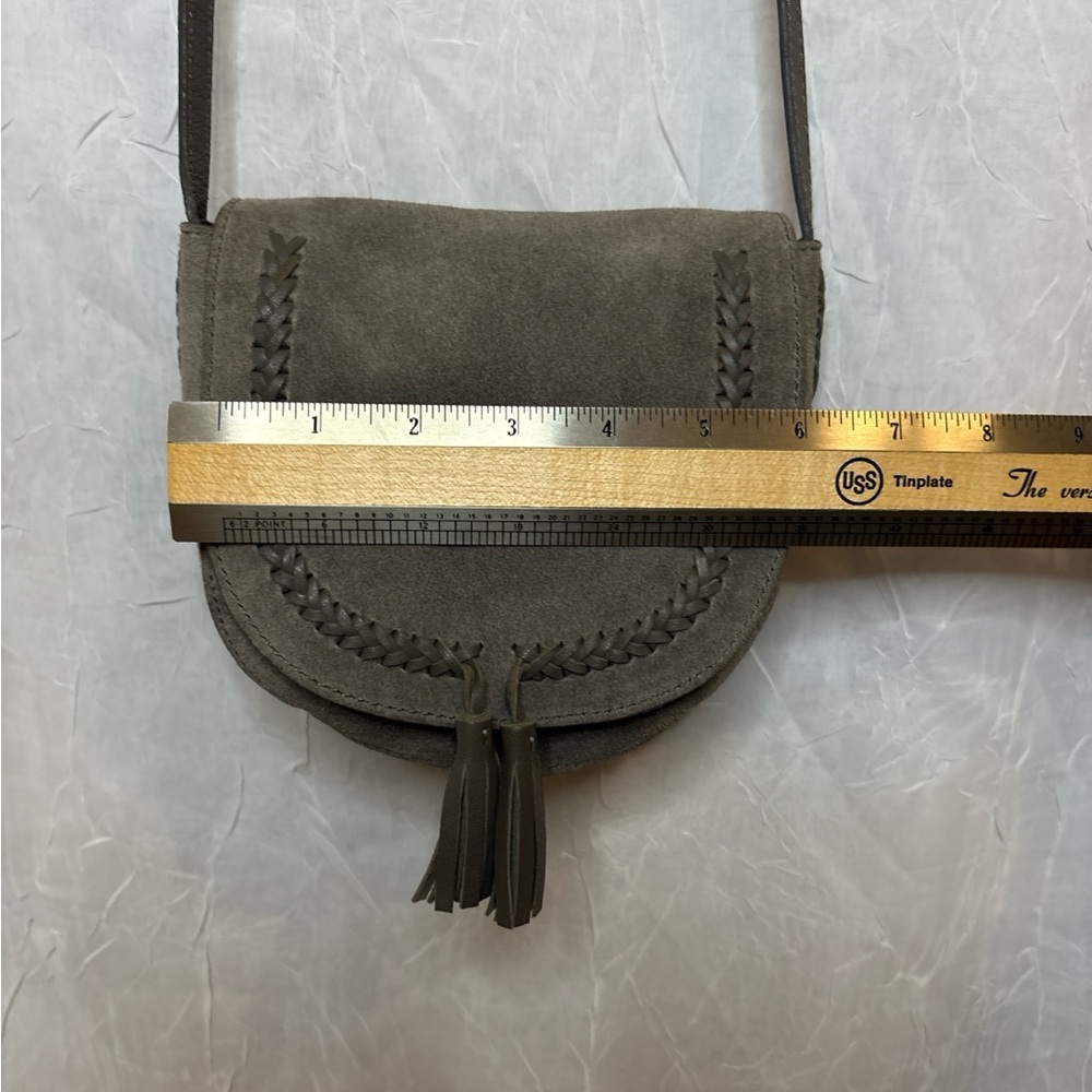 Lucky Brand Taupe Suede Crossbody Bag